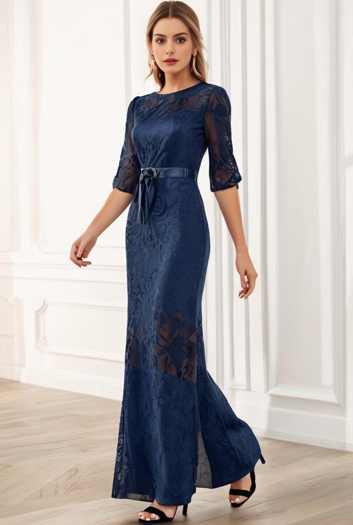 3 4 sleeve bodycon plunging back sequin evening dress 100522