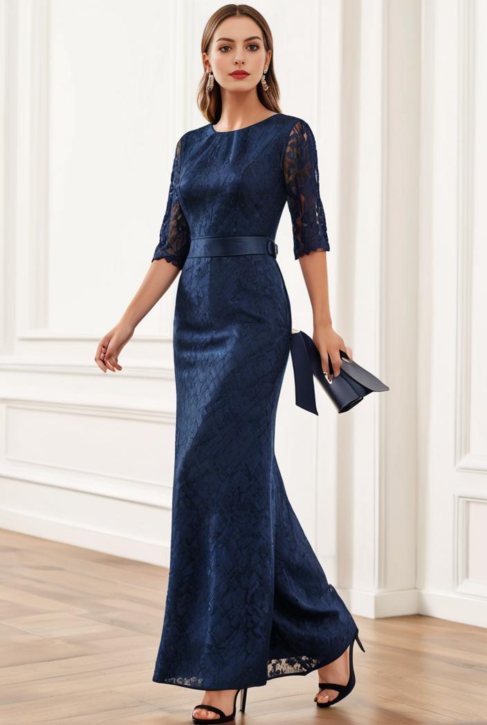 3 4 sleeve bodycon plunging back sequin evening dress 140548