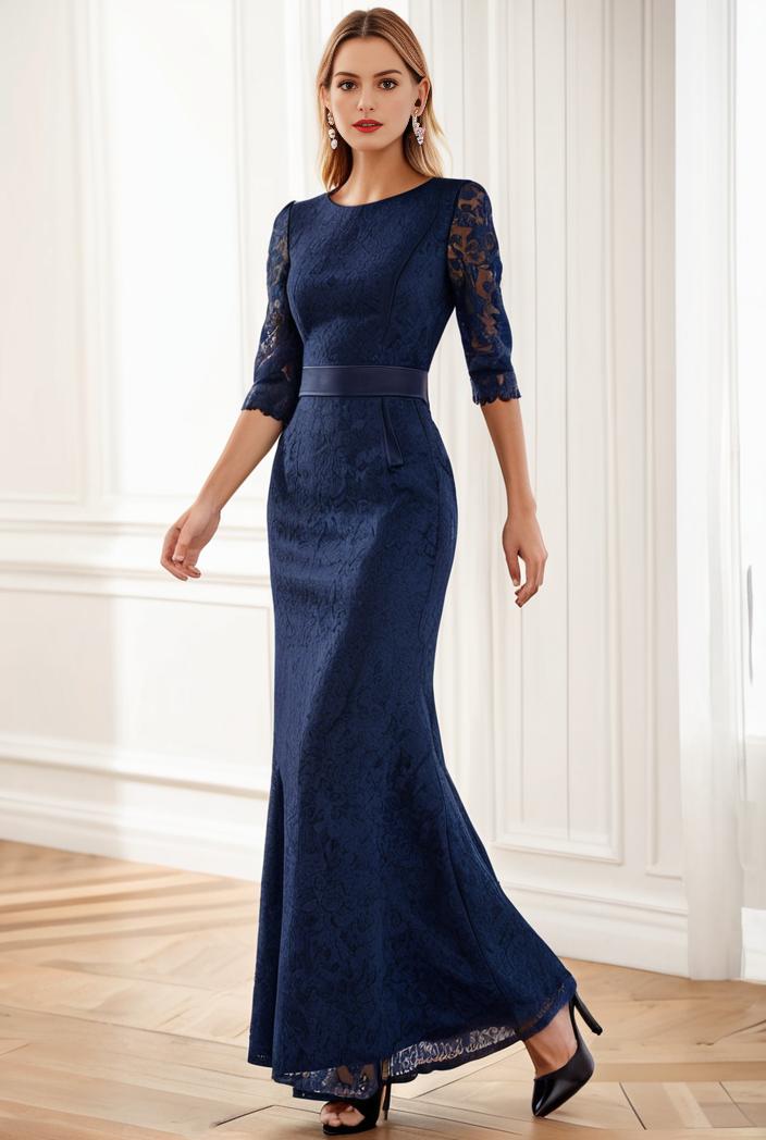 3 4 sleeve bodycon plunging back sequin evening dress 140552