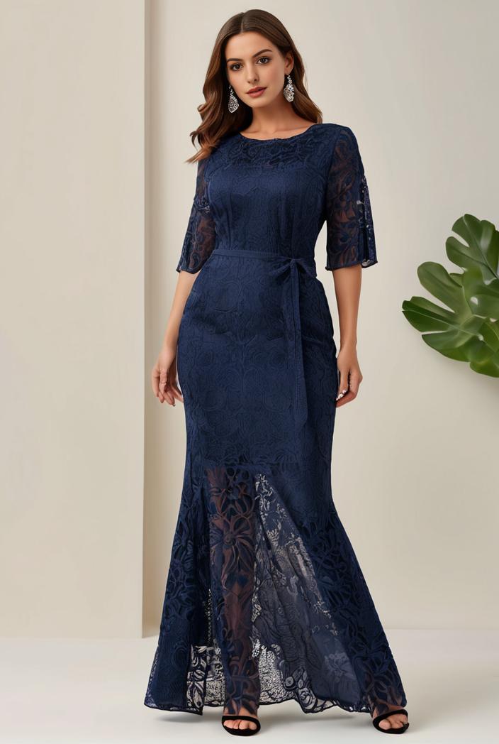 3 4 sleeve bodycon plunging back sequin evening dress 140553