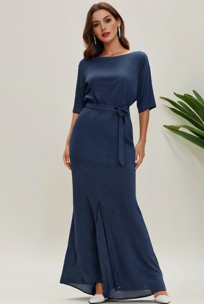 3 4 sleeve bodycon plunging back sequin evening dress 140556