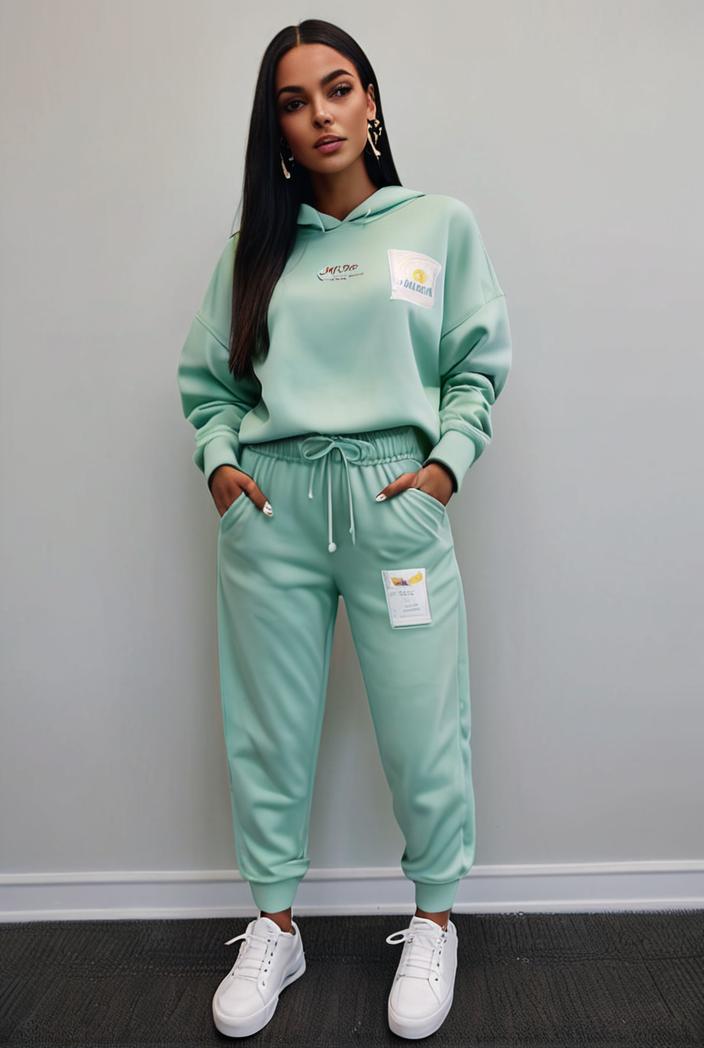 casual drawstring pants and hoodie combo set for women 137519