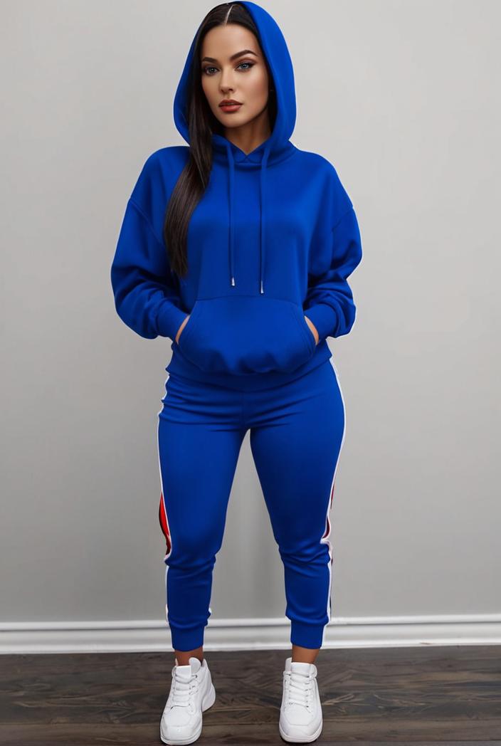 casual drawstring pants and hoodie combo set for women 137526