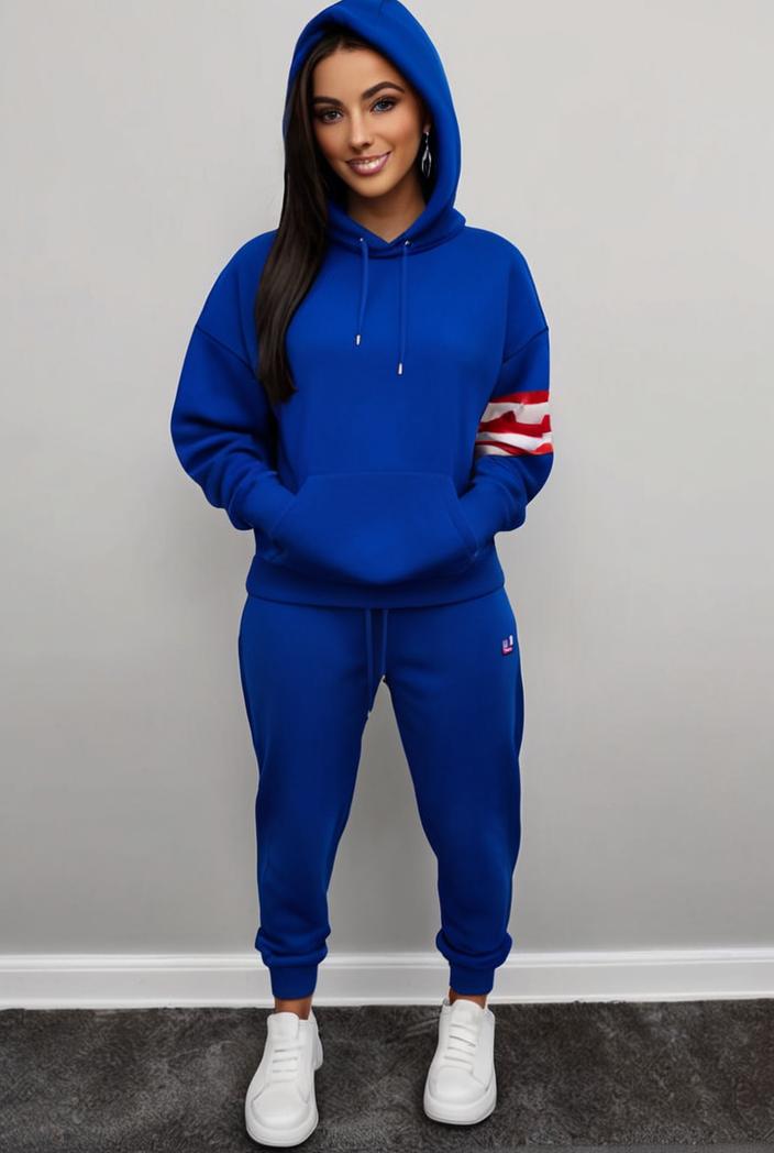 casual drawstring pants and hoodie combo set for women 137529