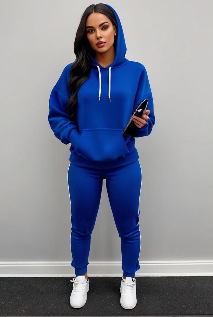 casual drawstring pants and hoodie combo set for women 137531