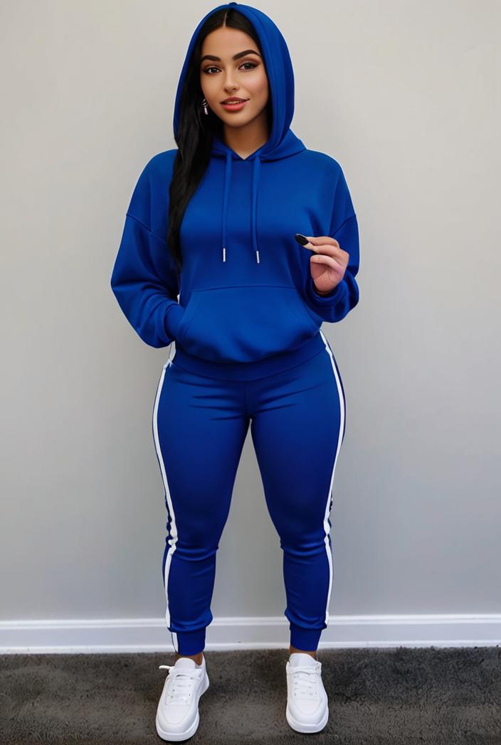 casual drawstring pants and hoodie combo set for women 137532