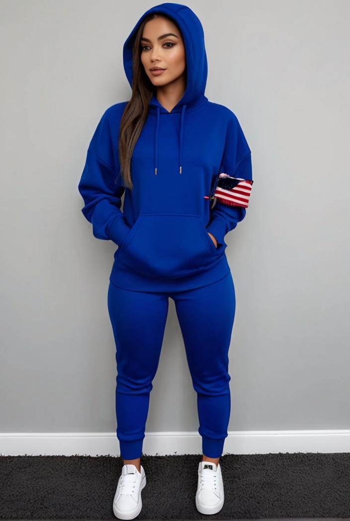 casual drawstring pants and hoodie combo set for women 137533