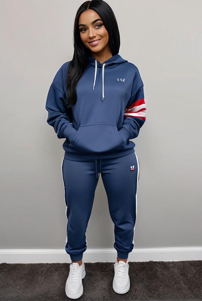 casual drawstring pants and hoodie combo set for women 137537