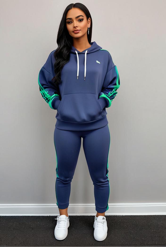 casual drawstring pants and hoodie combo set for women 137539