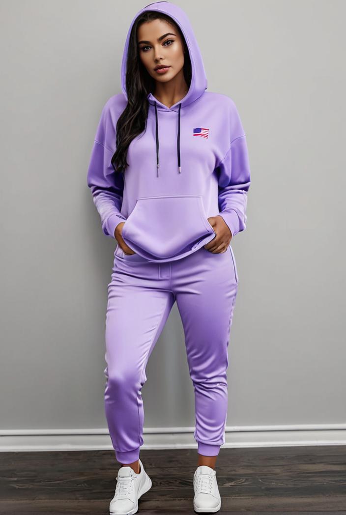 casual drawstring pants and hoodie combo set for women 137542