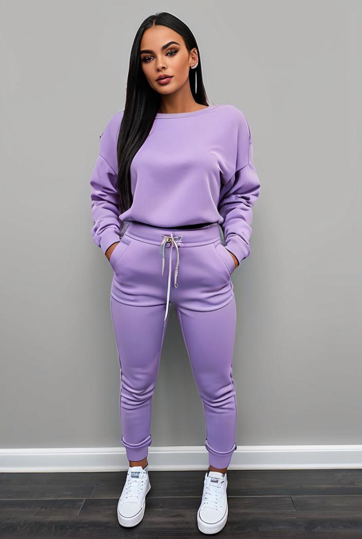 casual drawstring pants and hoodie combo set for women 137544