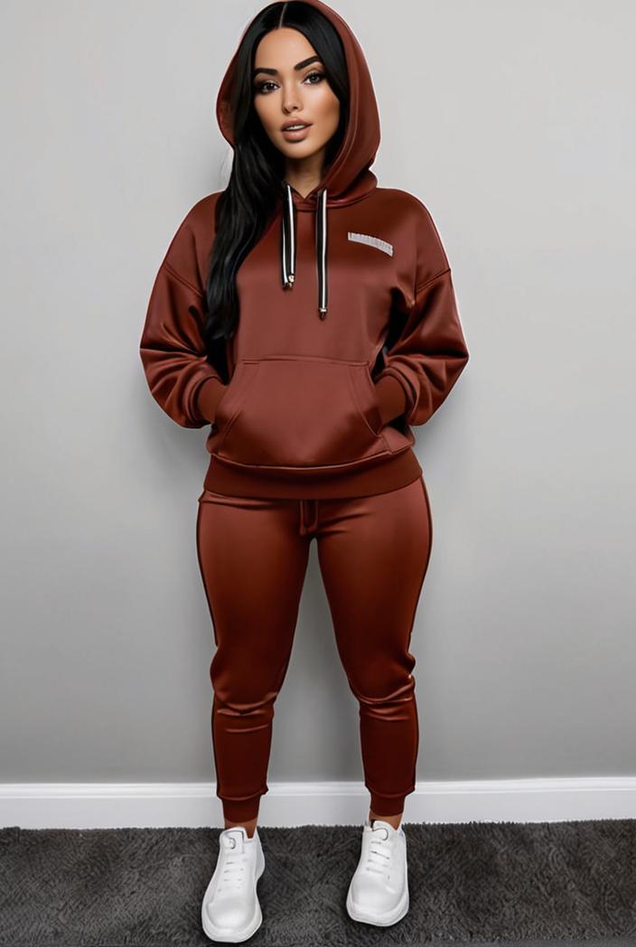 casual drawstring pants and hoodie combo set for women 137553