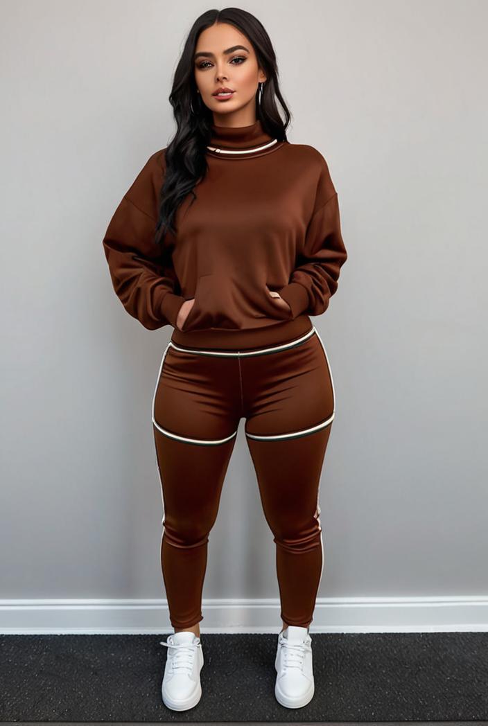 casual drawstring pants and hoodie combo set for women 137555