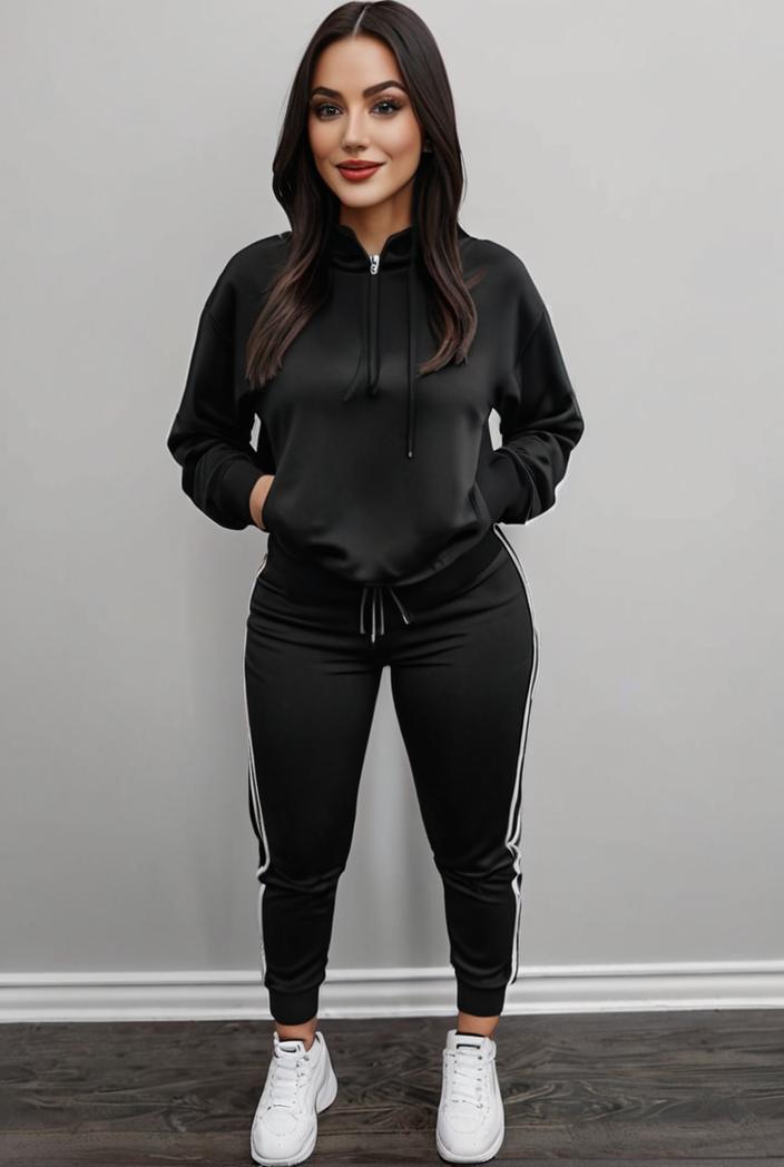 casual drawstring pants and hoodie combo set for women 137558