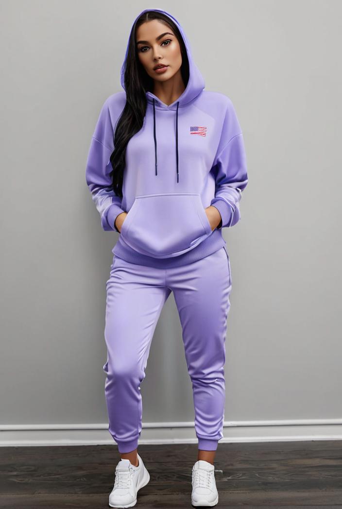 casual drawstring pants and hoodie combo set for women 137566