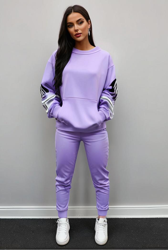 casual drawstring pants and hoodie combo set for women 137571