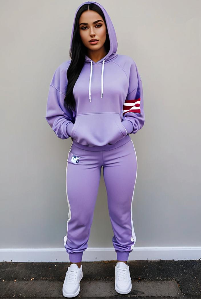 casual drawstring pants and hoodie combo set for women 137572
