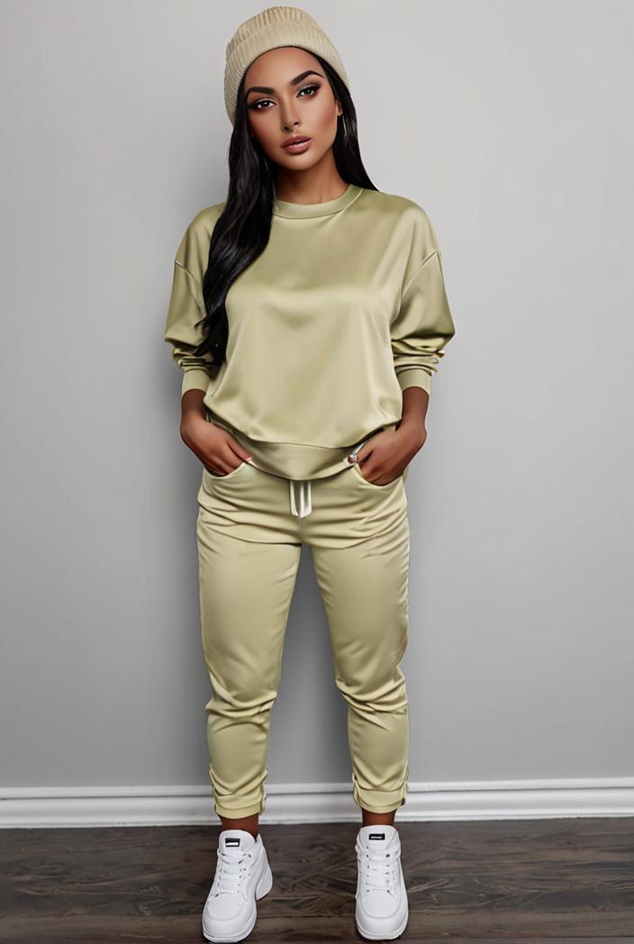 casual drawstring pants and hoodie combo set for women 137574
