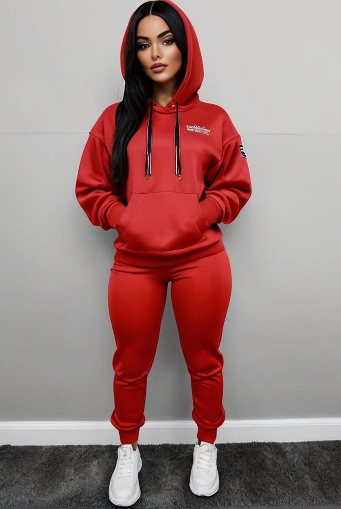 casual drawstring pants and hoodie combo set for women 137585
