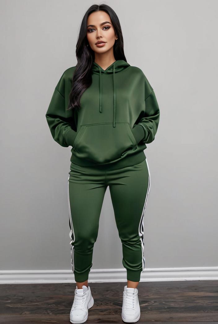 casual drawstring pants and hoodie combo set for women 137590