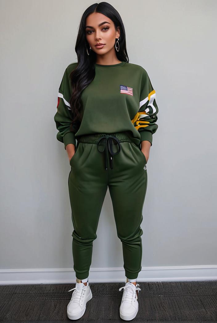 casual drawstring pants and hoodie combo set for women 137591