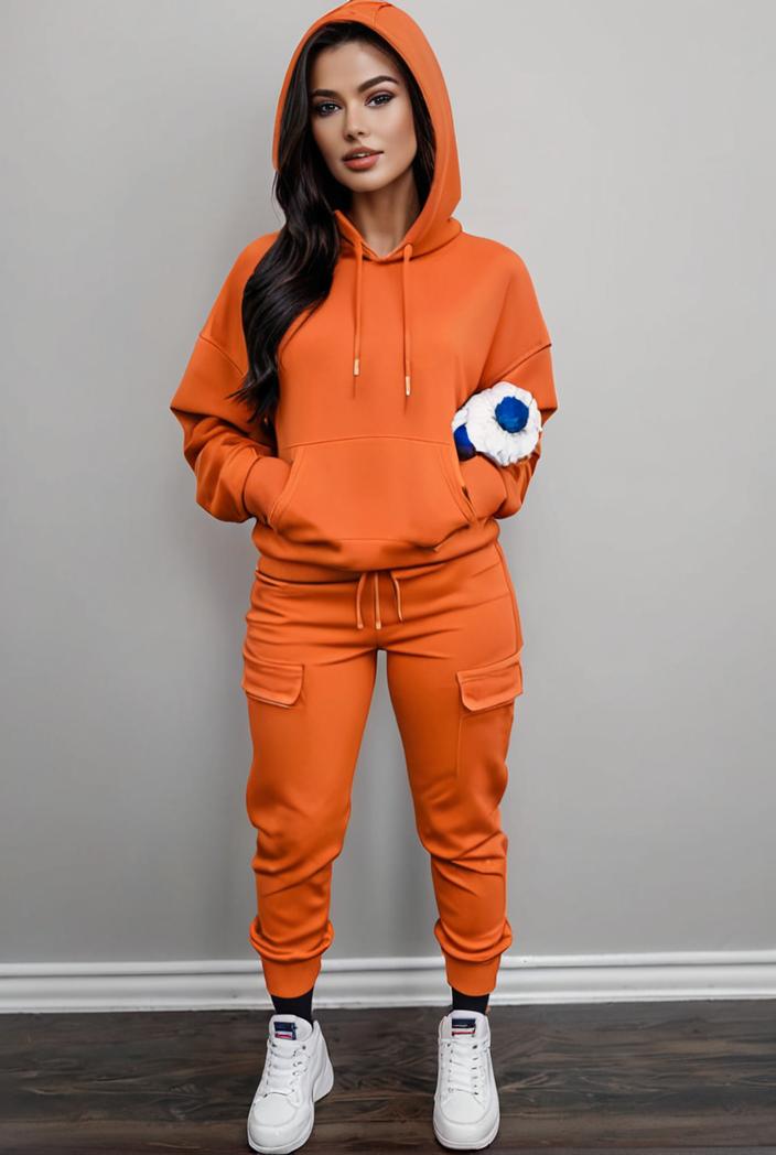 casual drawstring pants and hoodie combo set for women 137606