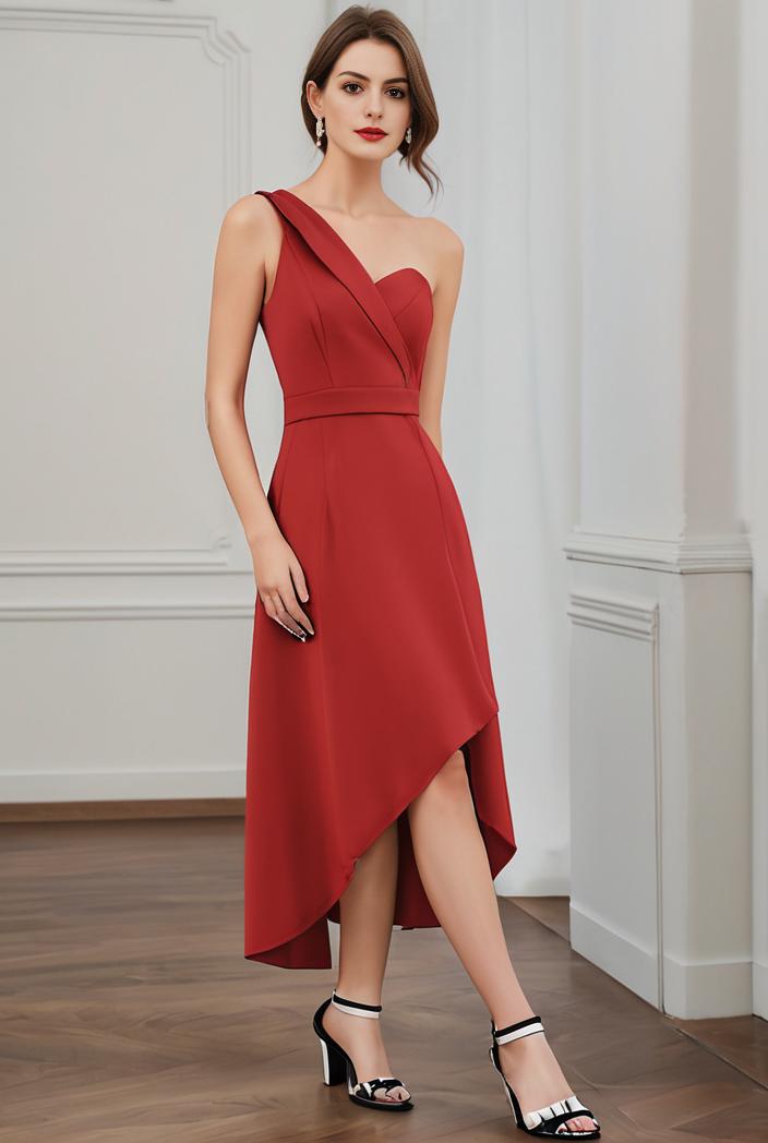 deep v neck lace chiffon bridesmaid dress with asymmetrical hem 101706