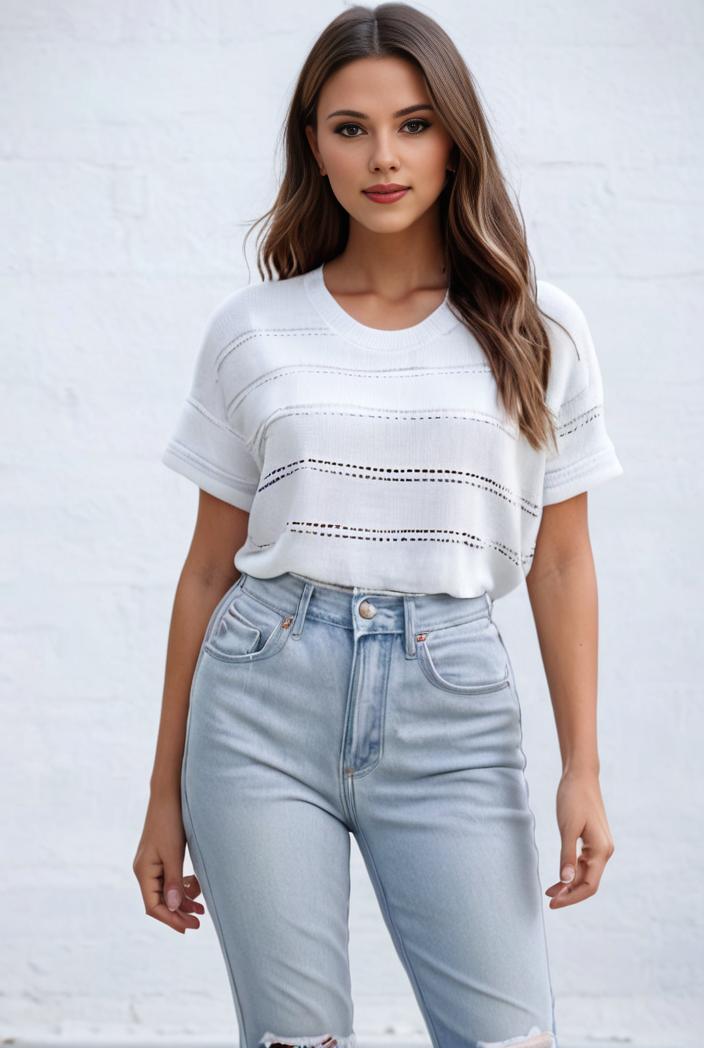 v neck thin loose plaid short sleeved blouse 121540
