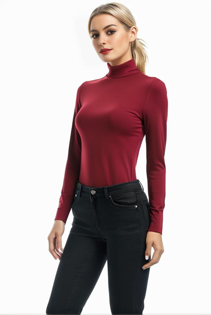 3 sets of turtleneck tees comfy long sleeve shirt perfect for spring autumn women s apparel 138278
