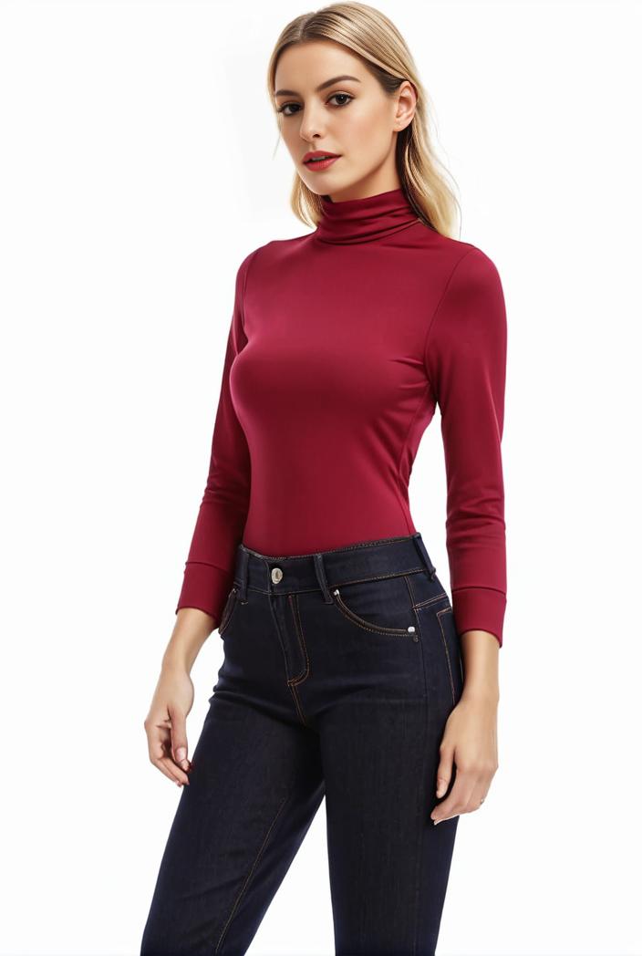3 sets of turtleneck tees comfy long sleeve shirt perfect for spring autumn women s apparel 138285