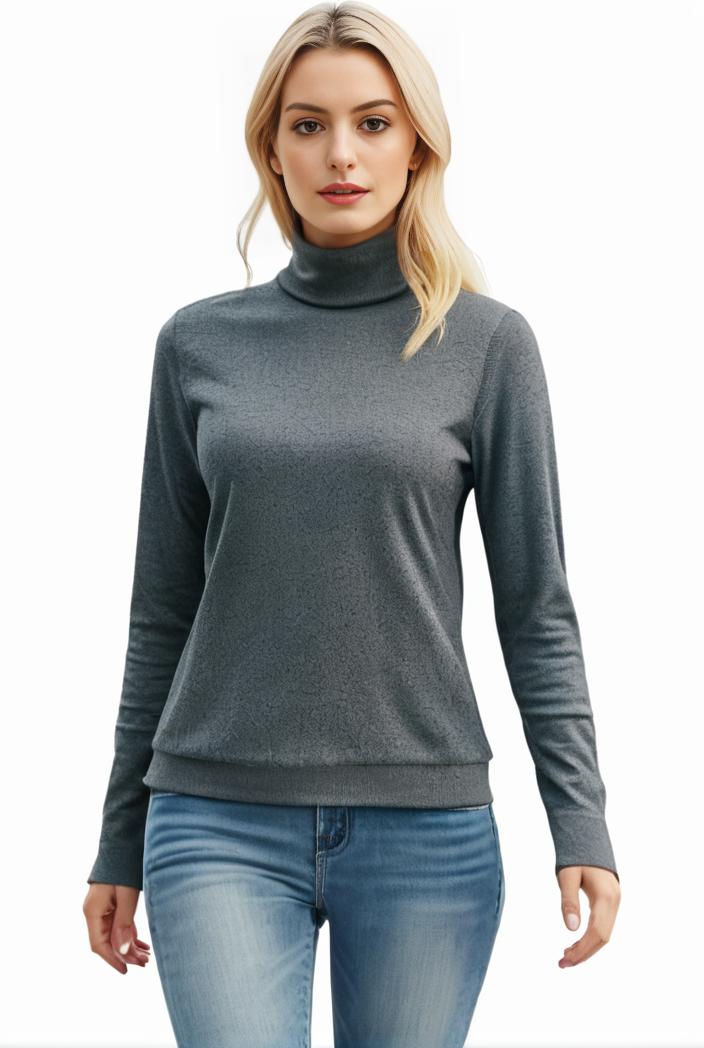 3 sets of turtleneck tees comfy long sleeve shirt perfect for spring autumn women s apparel 138286