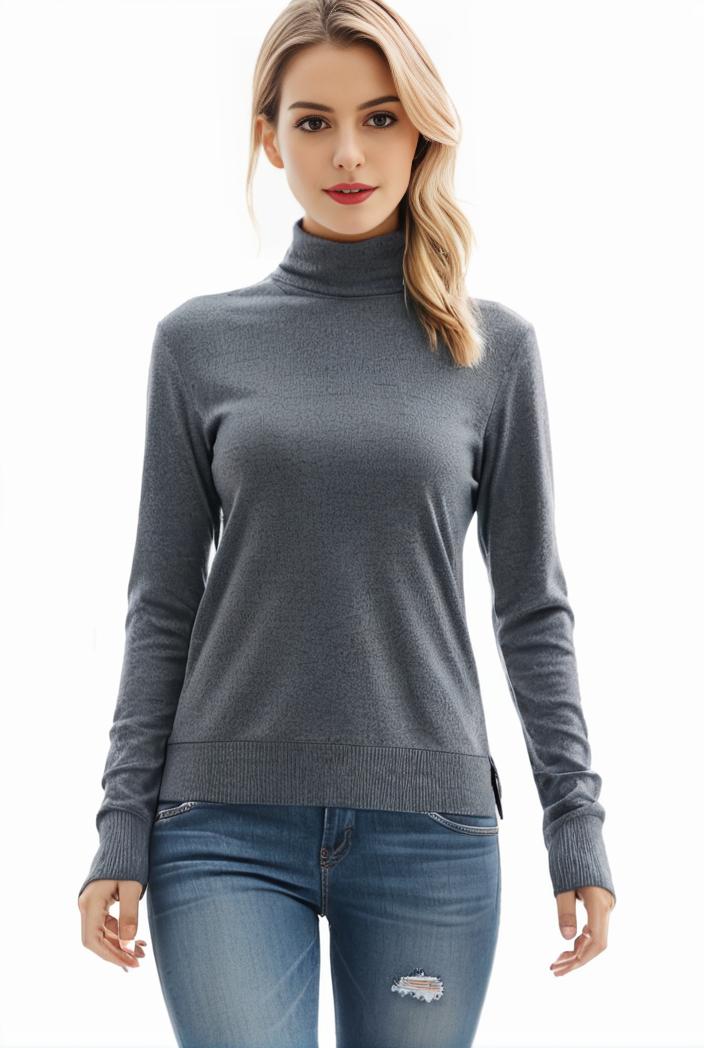 3 sets of turtleneck tees comfy long sleeve shirt perfect for spring autumn women s apparel 138291