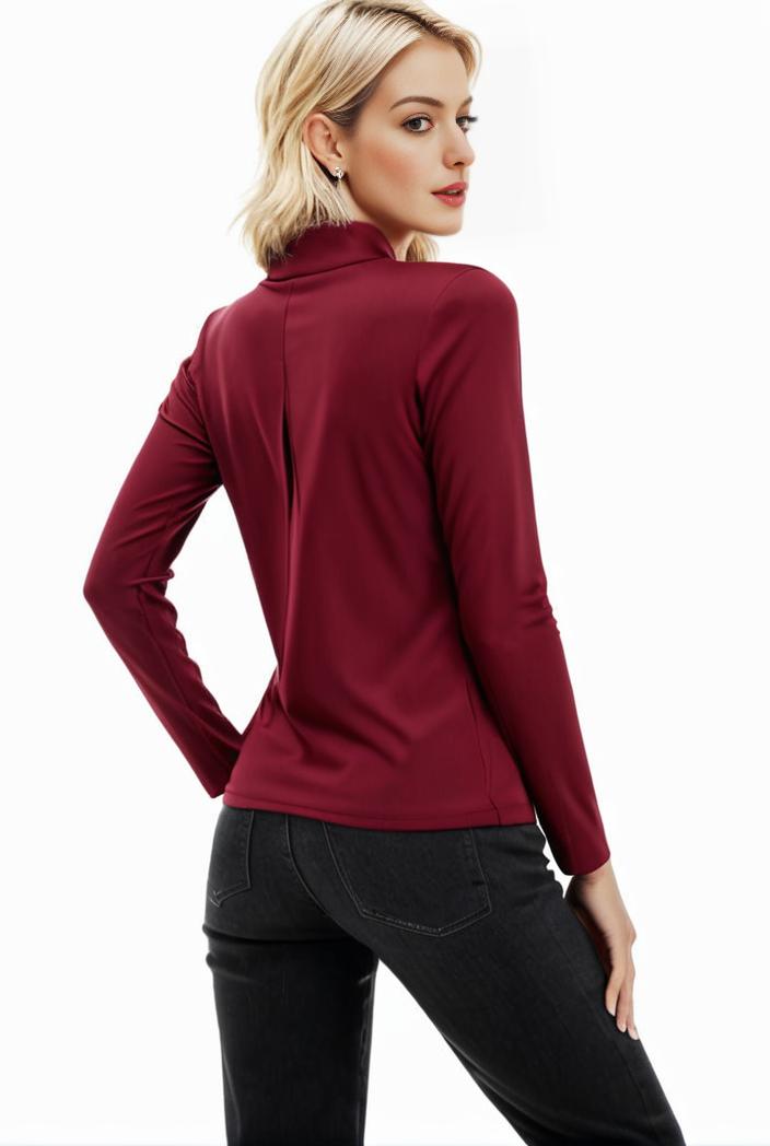 3 sets of turtleneck tees comfy long sleeve shirt perfect for spring autumn women s apparel 138295