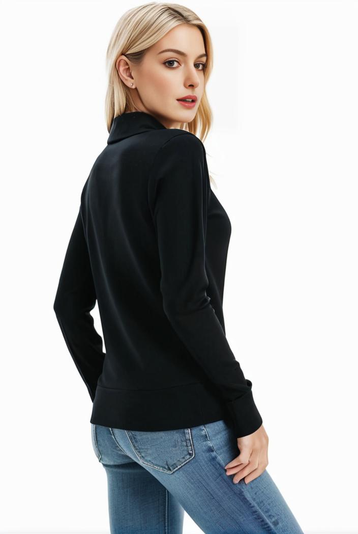 3 sets of turtleneck tees comfy long sleeve shirt perfect for spring autumn women s apparel 138306