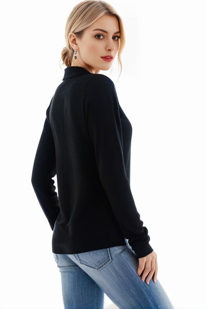 3 sets of turtleneck tees comfy long sleeve shirt perfect for spring autumn women s apparel 138307