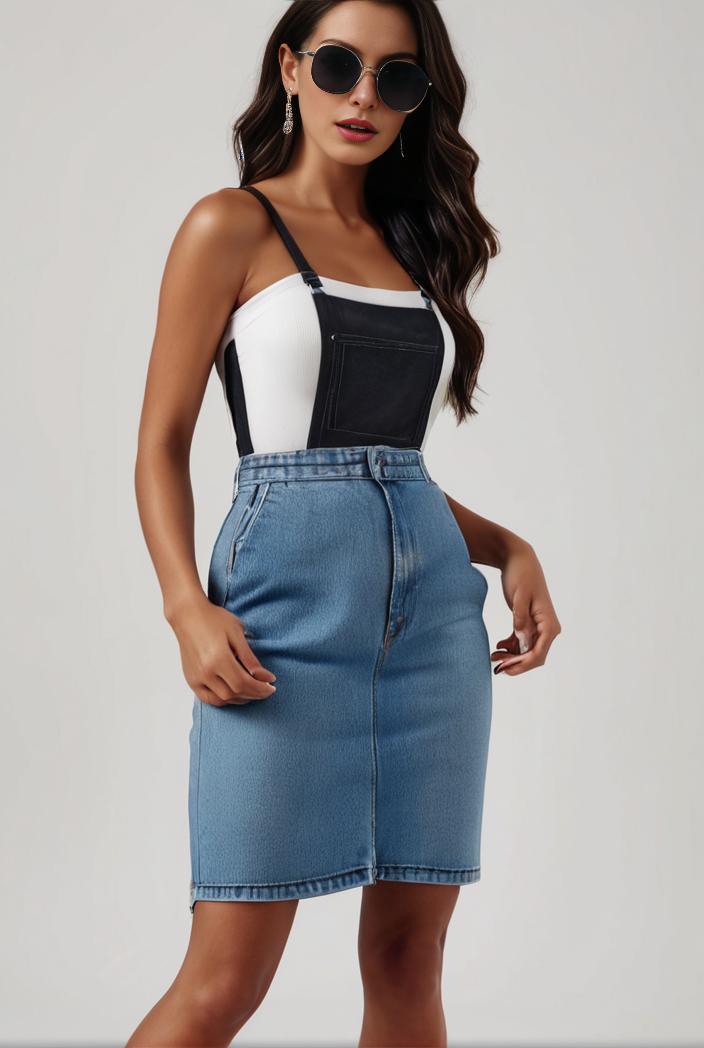 blue denim jumpsuit with distressed ripped details for women 139111