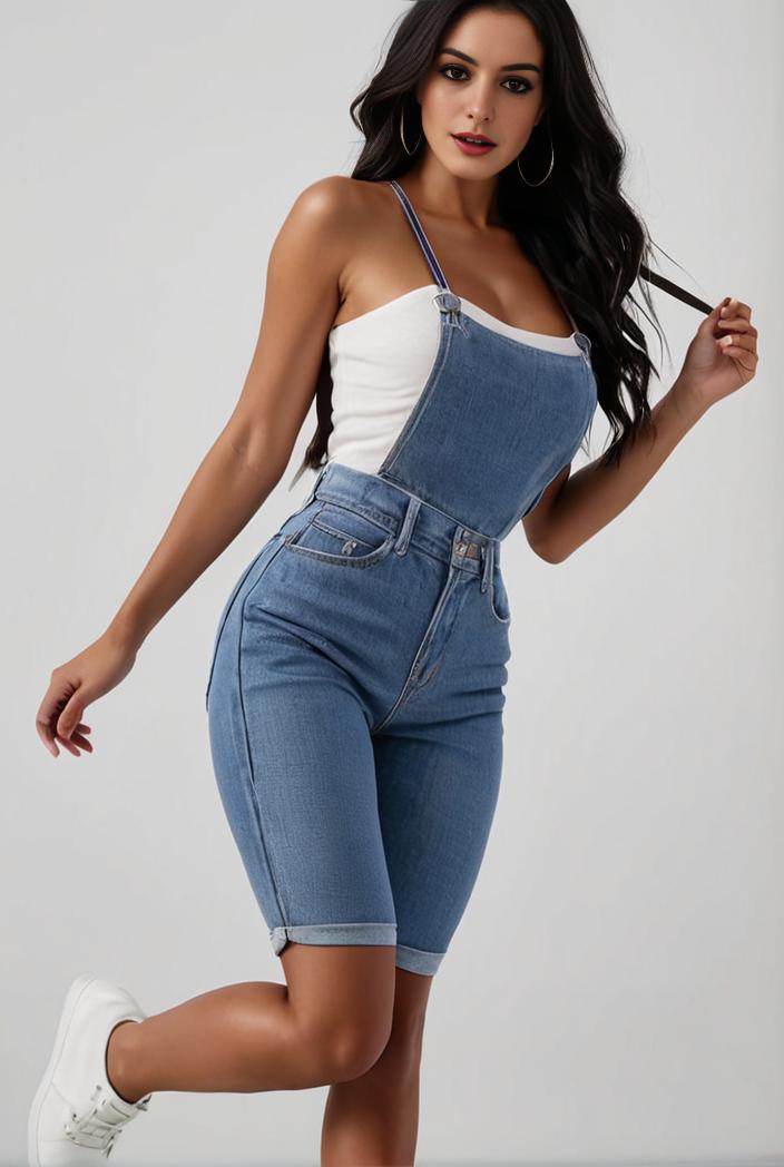 blue denim jumpsuit with distressed ripped details for women 139140