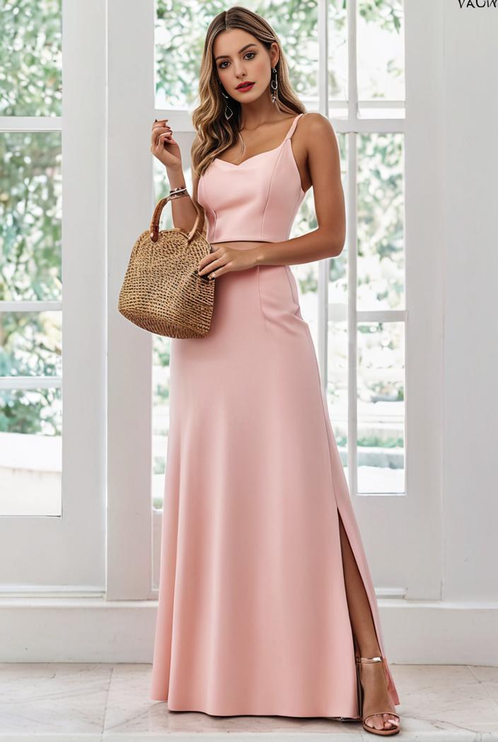flowy chiffon one shoulder with three straps bridesmaid dress 105476