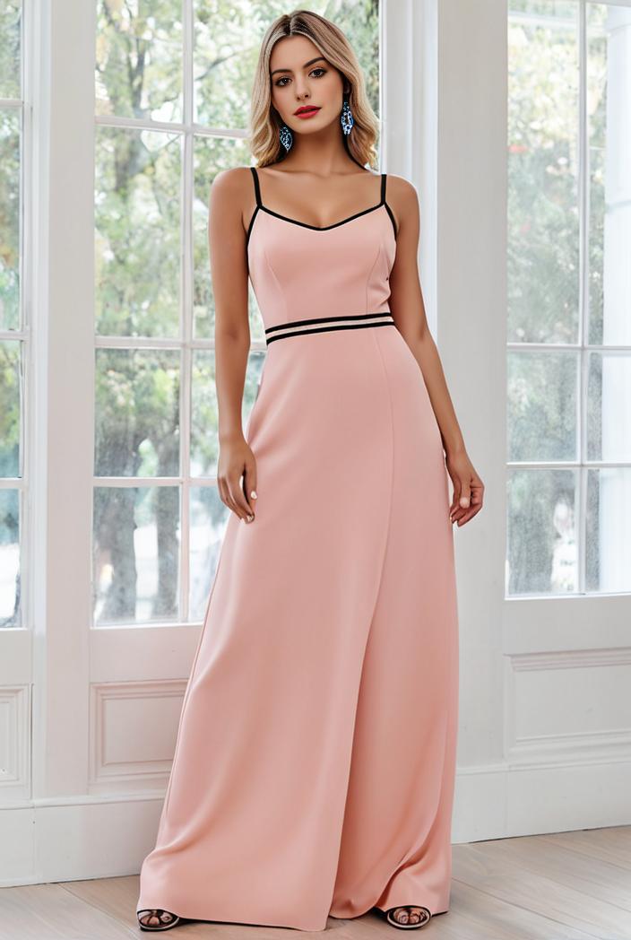 flowy chiffon one shoulder with three straps bridesmaid dress 105484