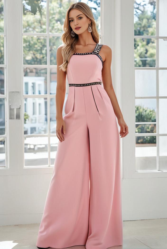 flowy chiffon one shoulder with three straps bridesmaid dress 105486