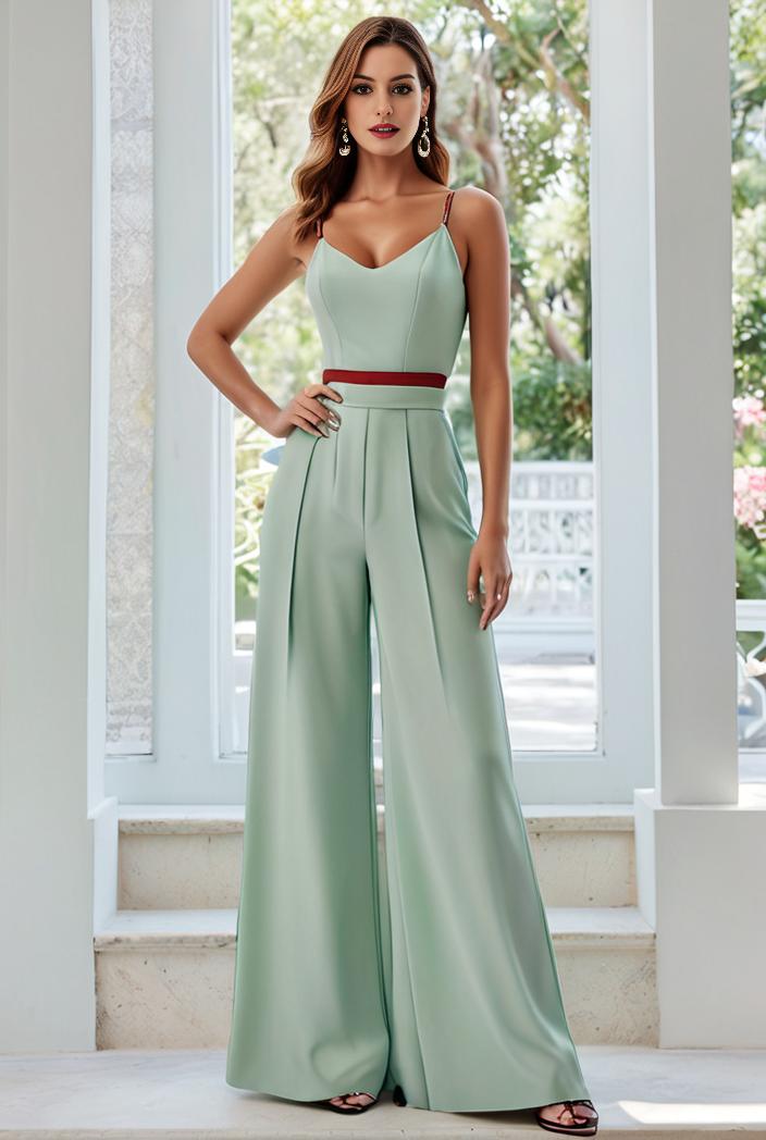 flowy chiffon one shoulder with three straps bridesmaid dress 105532