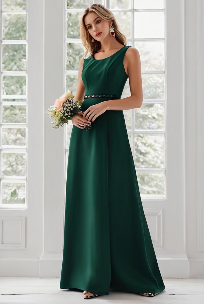 flowy chiffon one shoulder with three straps bridesmaid dress 105535