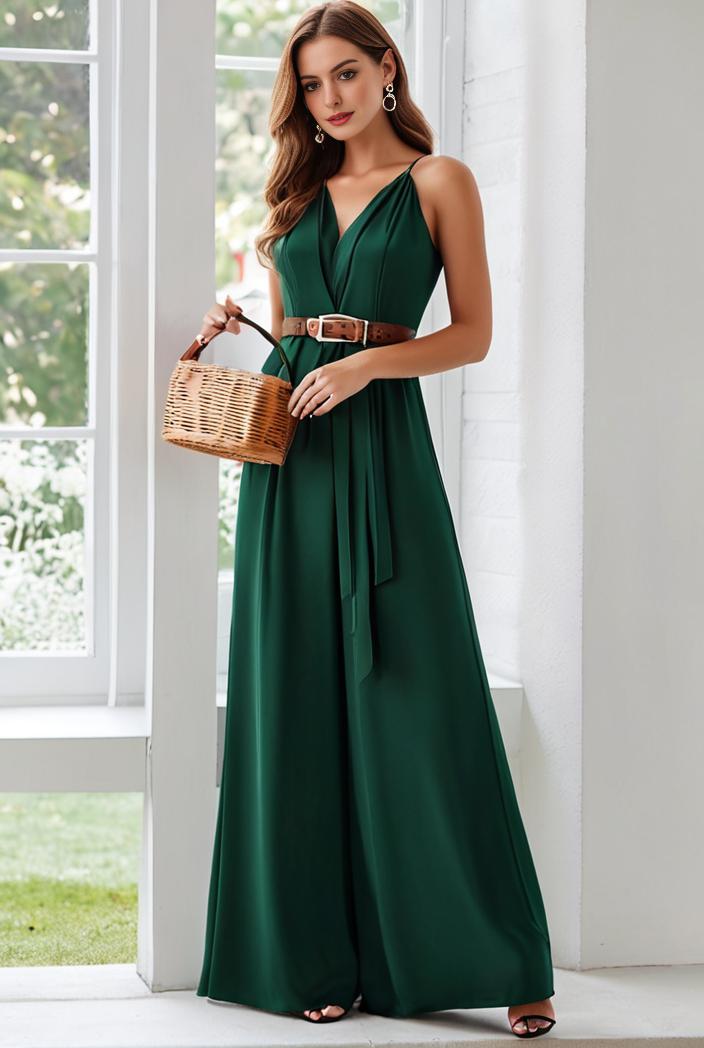 flowy chiffon one shoulder with three straps bridesmaid dress 105541
