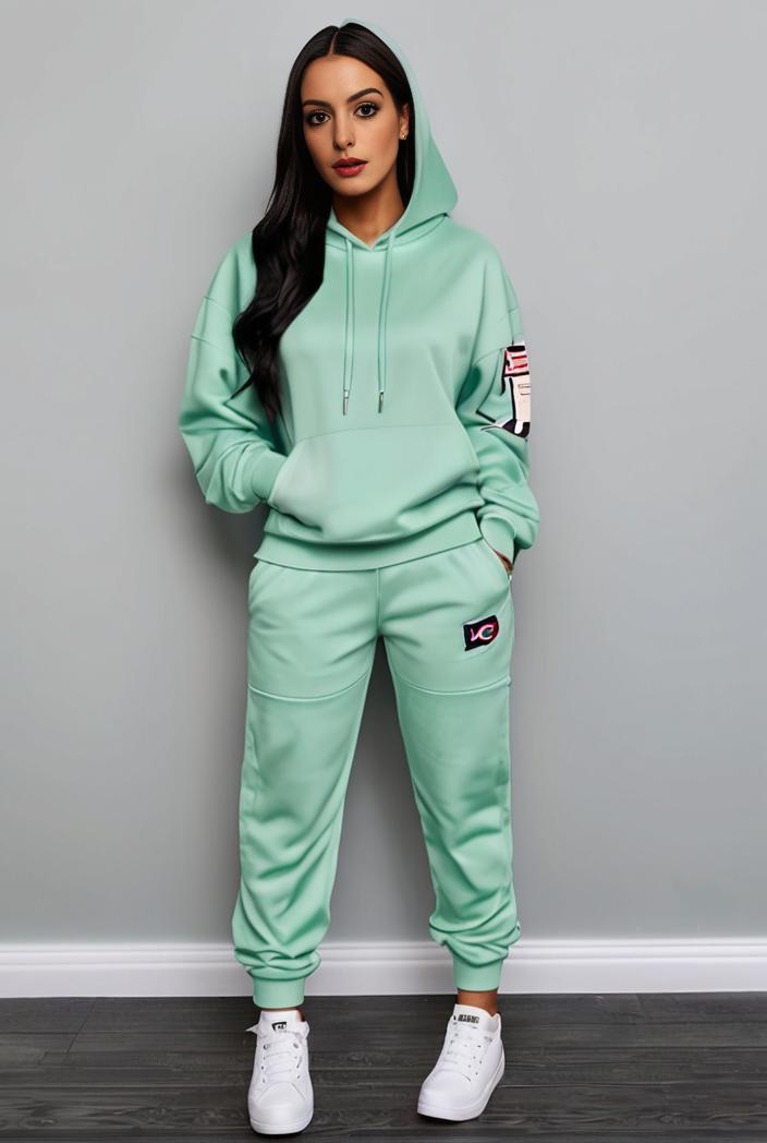 casual drawstring pants and hoodie combo set for women 141736