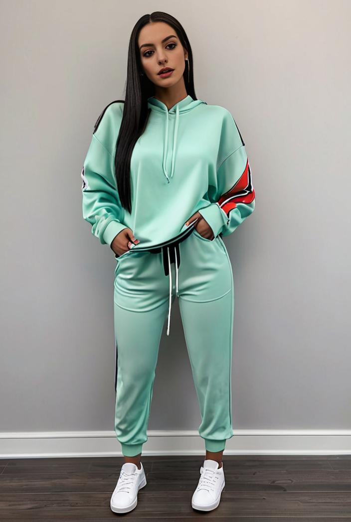 casual drawstring pants and hoodie combo set for women 141738