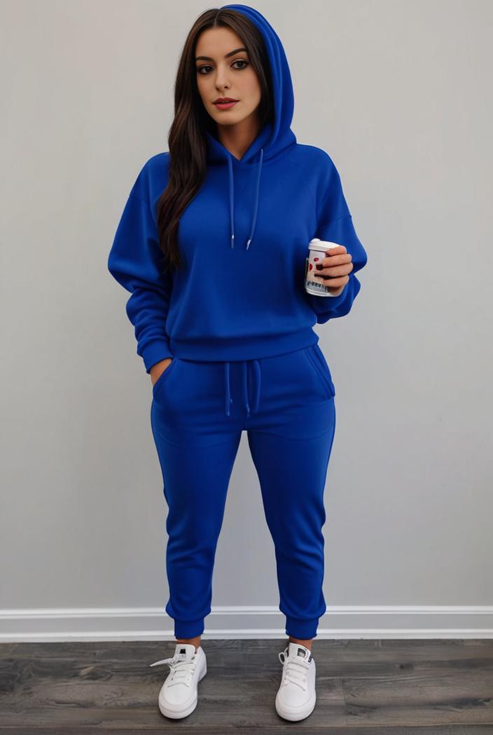 casual drawstring pants and hoodie combo set for women 141743