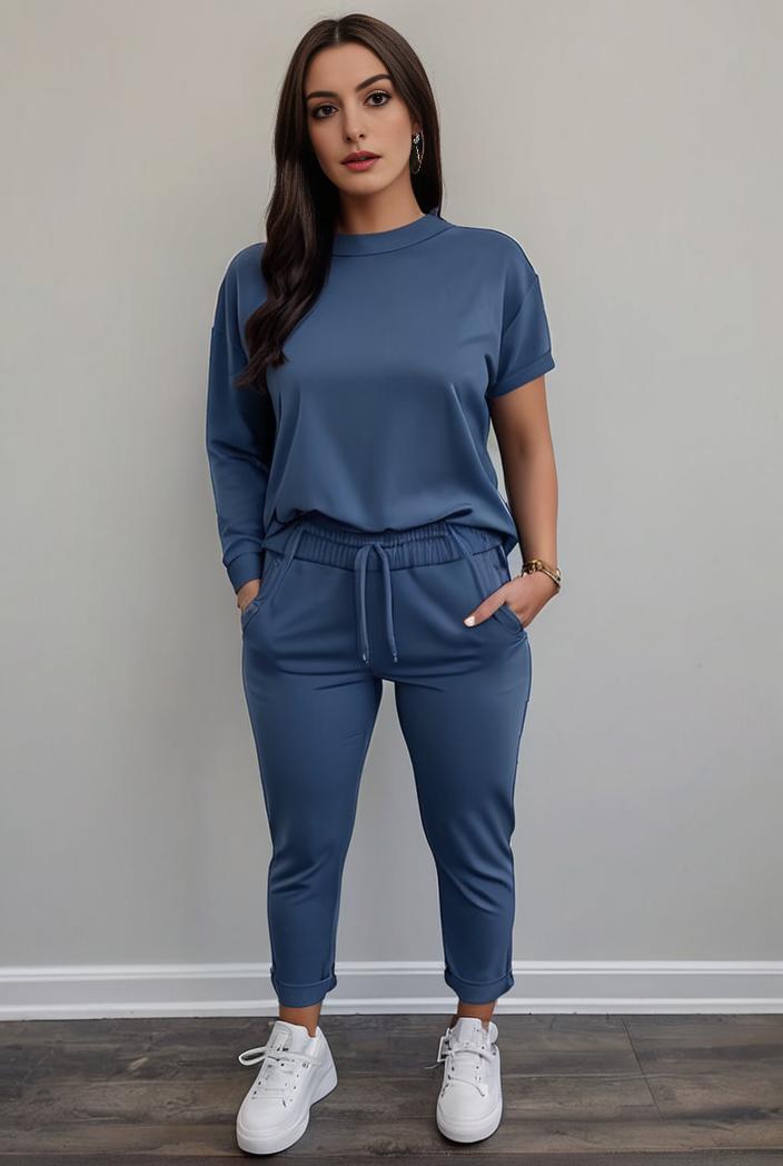 casual drawstring pants and hoodie combo set for women 141751