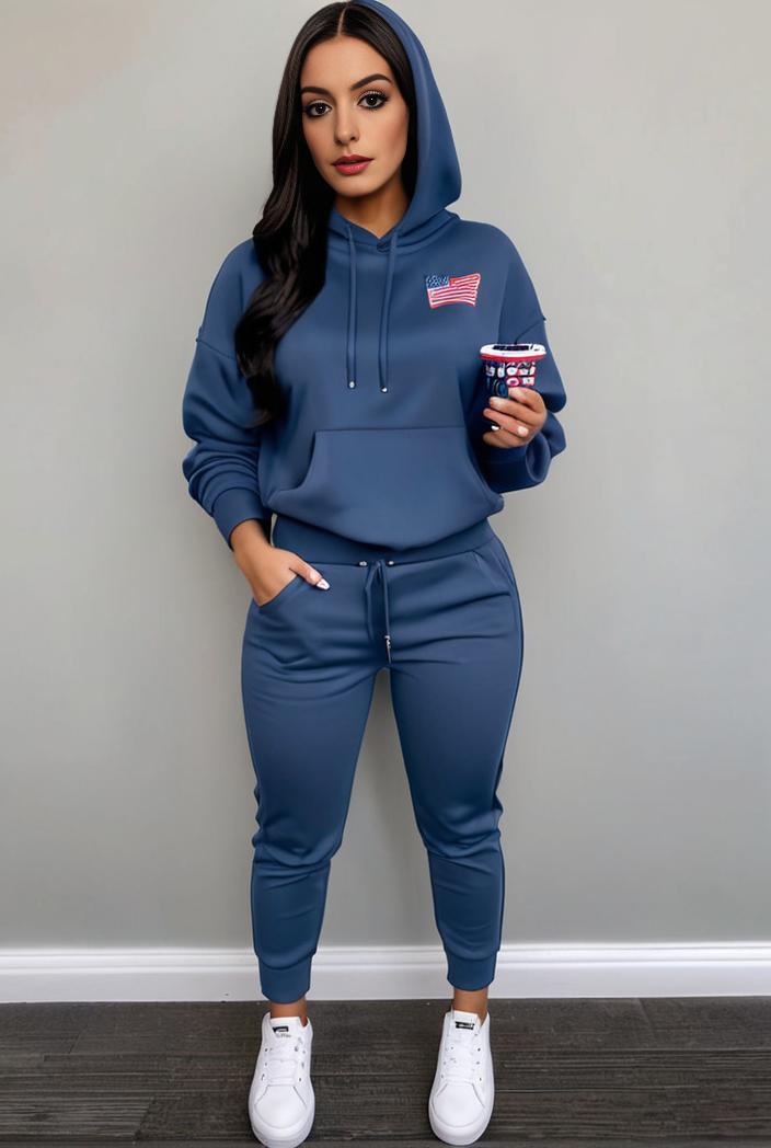 casual drawstring pants and hoodie combo set for women 141752