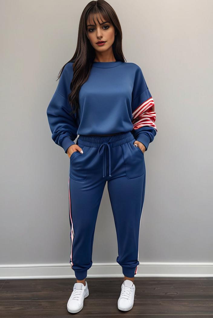 casual drawstring pants and hoodie combo set for women 141754