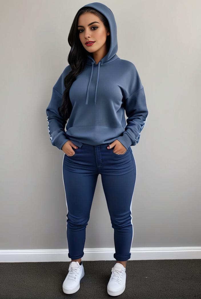 casual drawstring pants and hoodie combo set for women 141755